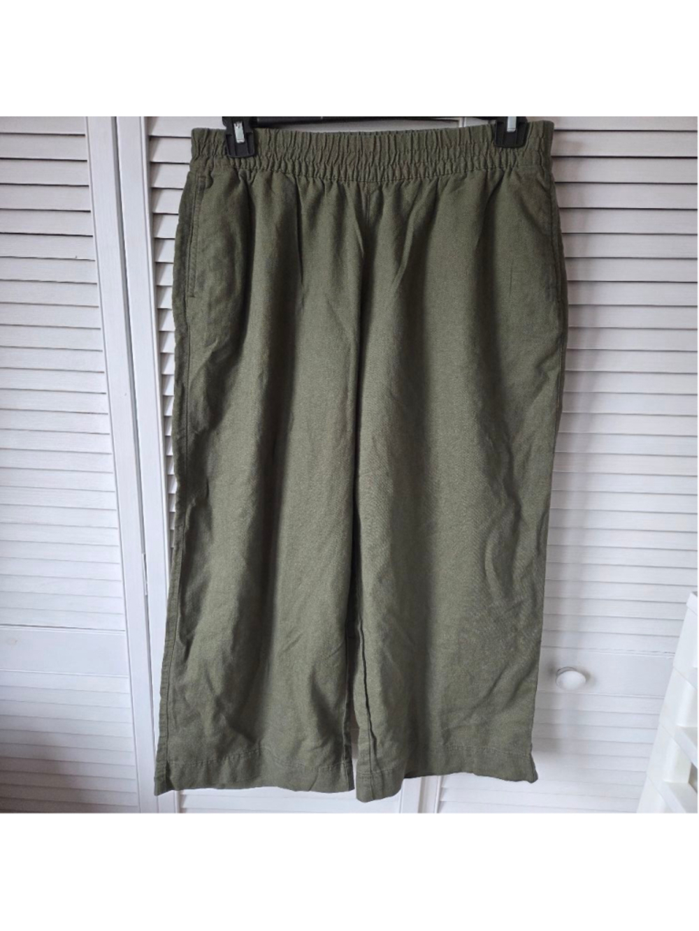 Women's Old Navy Olive Linen Wide Leg Pants S